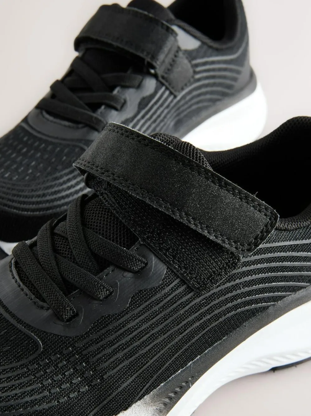 New Next Elastic Lace-Up Trainers Black