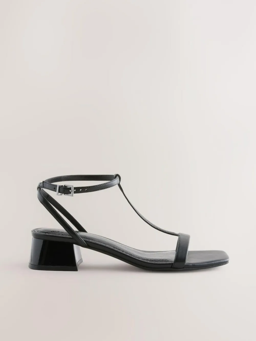 Discount Next Extra Wide Fit Forever Comfort® Low Block Strappy Sandals Black