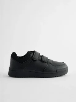 Outlet Next Black Extra Wide Fit (H) 3 Straps Touch Fastening School Shoes