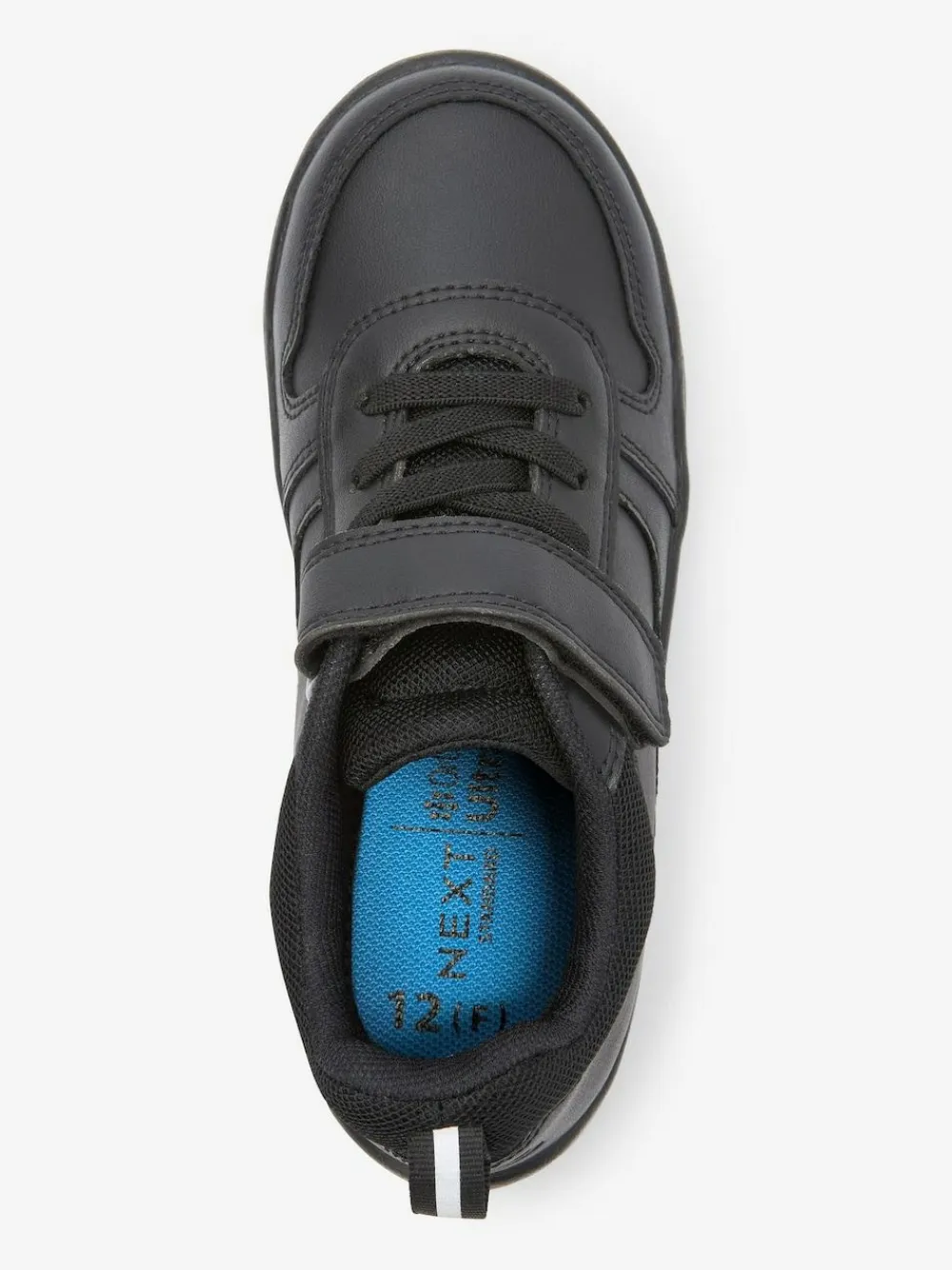 Next Black Extra Wide Fit (H) Elastic Lace School Trainers^BOY School Shoes|Boys Shoes
