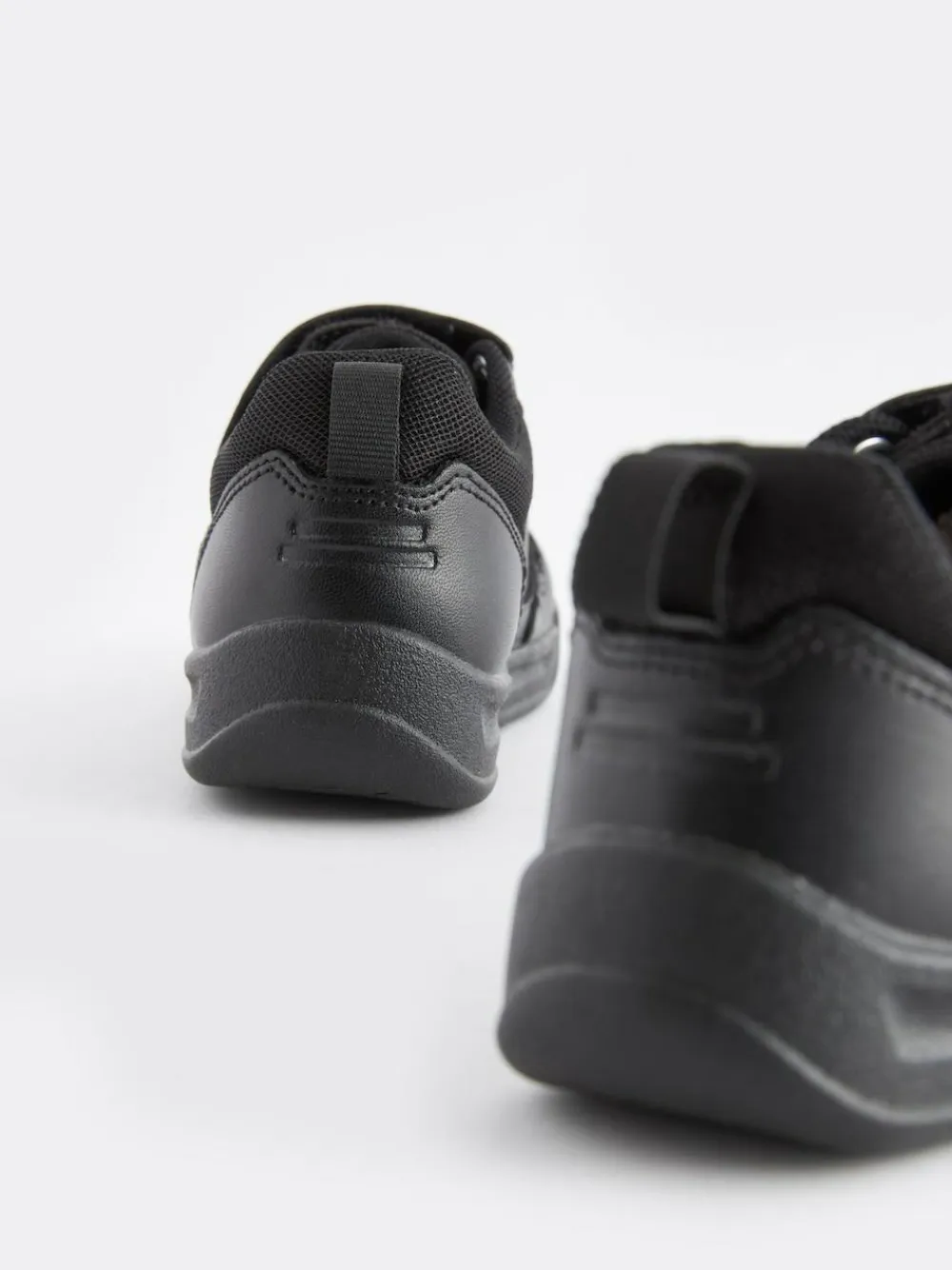 Next Black Extra Wide Fit (H) Elastic Lace School Trainers^BOY School Shoes|Boys Shoes