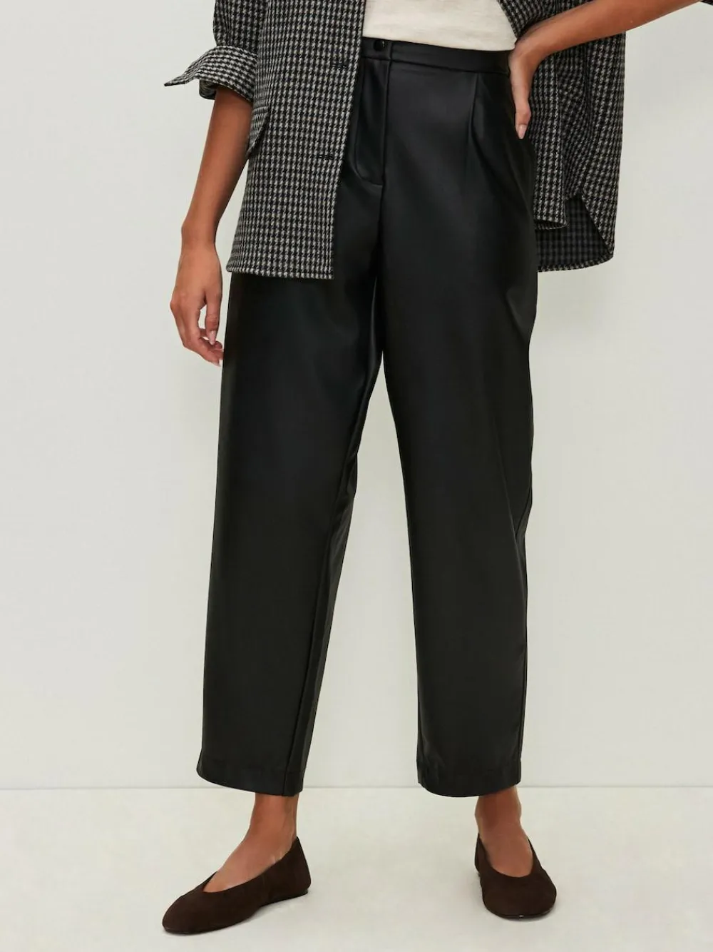 Next Faux Leather Barrel Leg Trousers^Women Nightwear|Pants