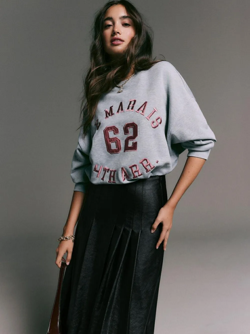 Next Faux Leather Midi Kilt Skirt^Women Skirts