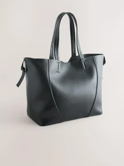 Next Black Faux Suede Mix Charm Shoulder Bag^Women Bags