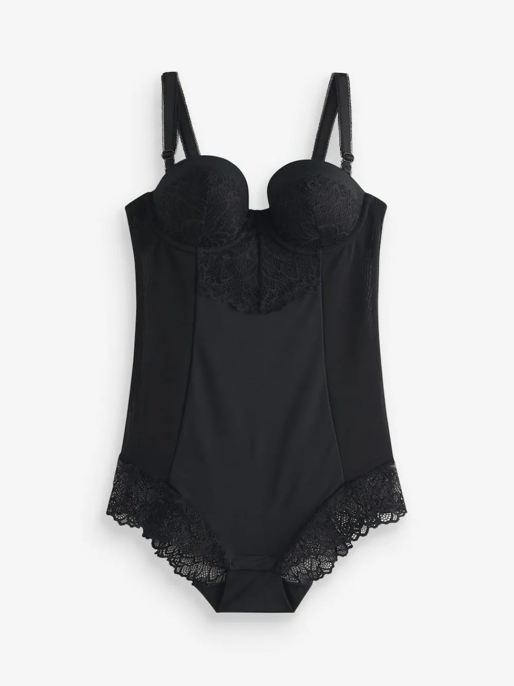 Online Next Firm Tummy Control Cupped Lace Body Black