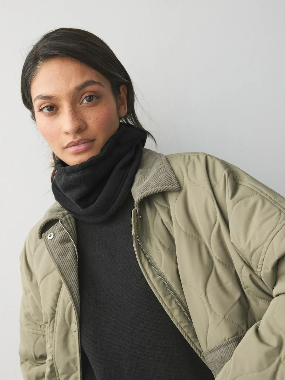 Online Next Black Fleece Snood Scarf
