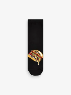 Discount Next Black Food Cotton Rich Socks 7 Pack