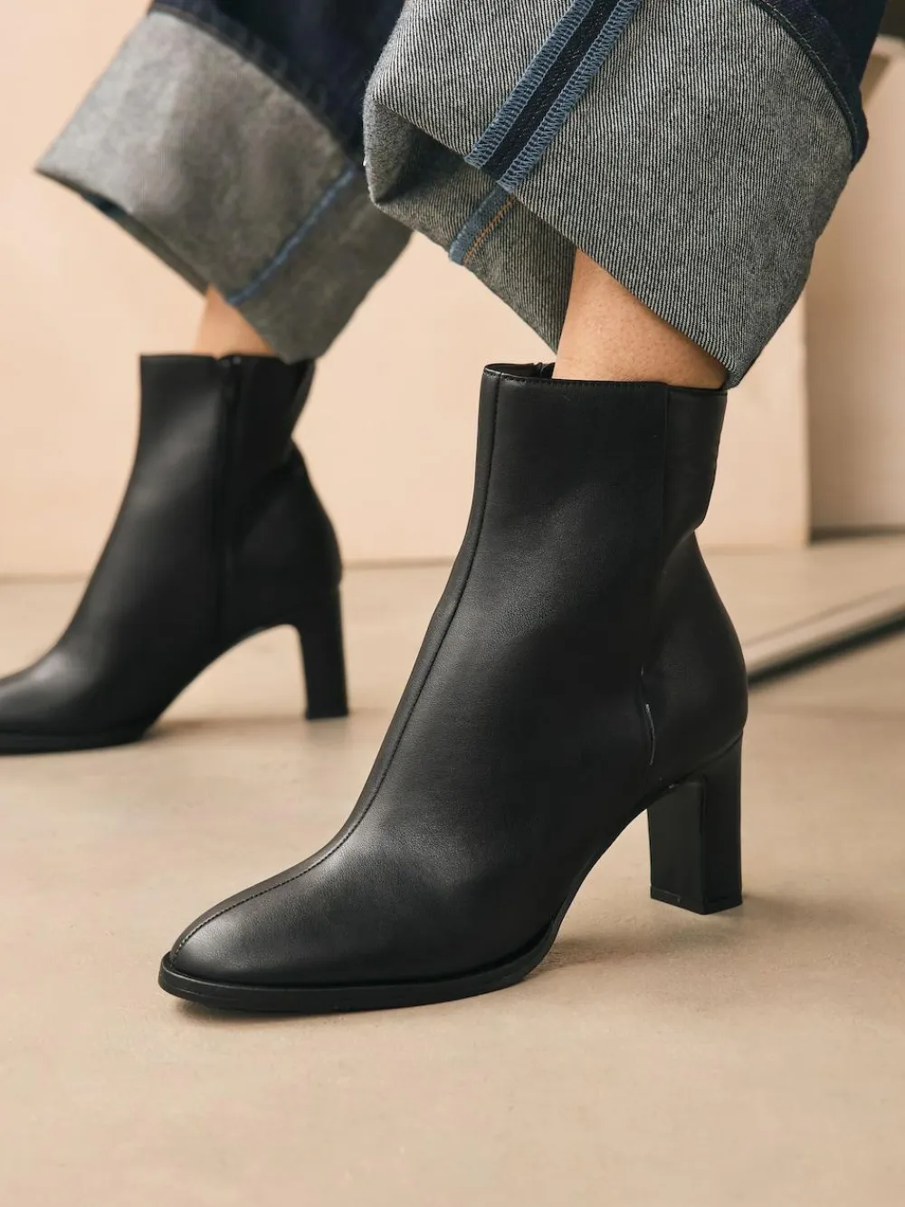 Next Forever Comfort® Block Heeled Ankle Boots^Women Wide Fit & Extra Wide Fit|Boots & Wellies