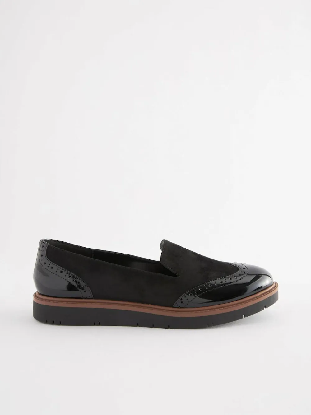 Best Next Black Forever Comfort® Brogue Detail Chunky Sole Loafers
