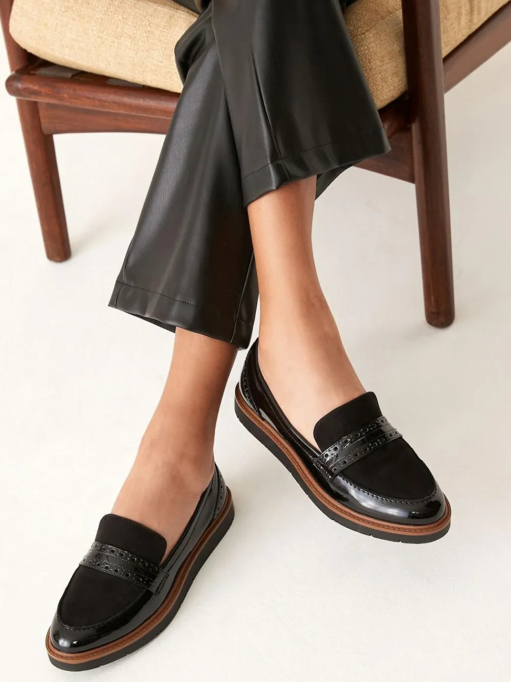 Next Forever Comfort® Brogue Loafers^Women Wide Fit & Extra Wide Fit|Flats
