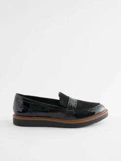 Next Forever Comfort® Brogue Loafers^Women Wide Fit & Extra Wide Fit|Flats
