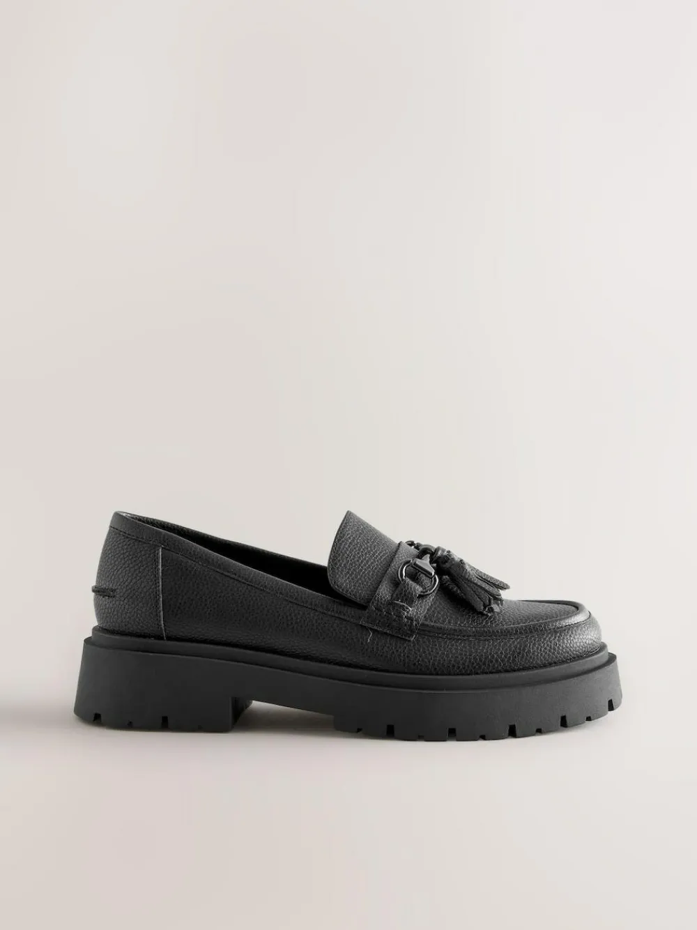 Best Next Forever Comfort Chunky Platform Tassel Loafers Black
