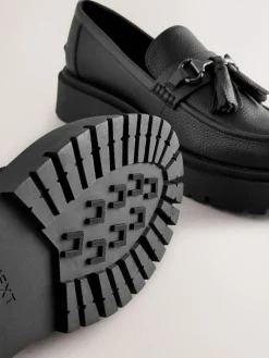 Best Next Forever Comfort Chunky Platform Tassel Loafers Black