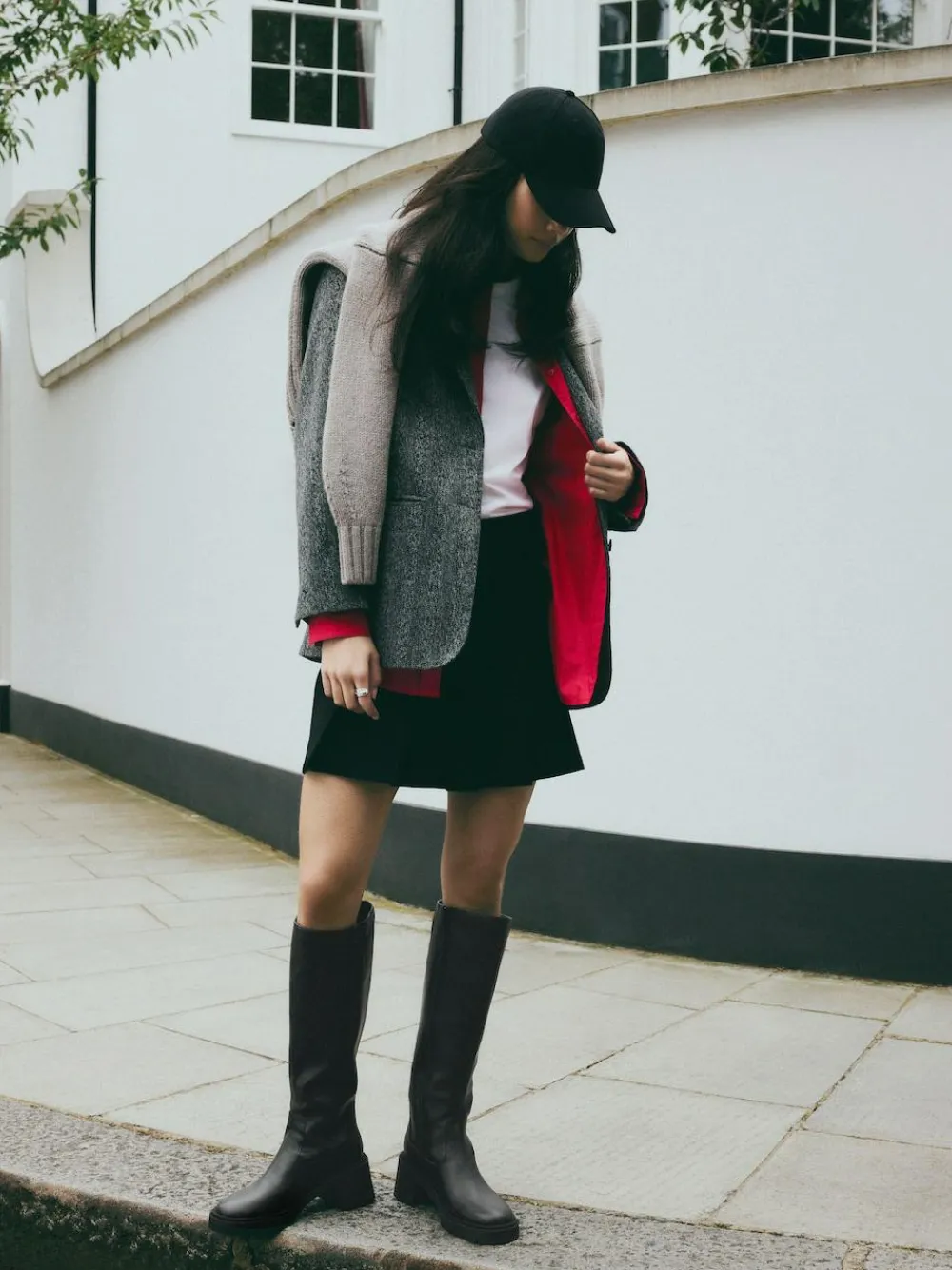 Next Black Forever Comfort® Chunky Heeled Round Toe Knee High Boots^Women Wide Fit & Extra Wide Fit