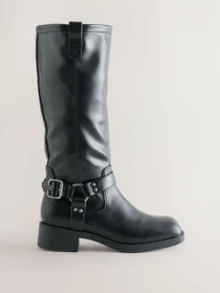 Outlet Next Forever Comfort® Knee High Biker Boots Black