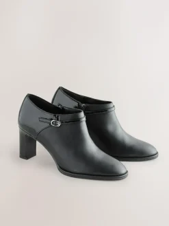 Best Next Black Forever Comfort® Round Toe Block Heel Buckle Detail Shoe Boots