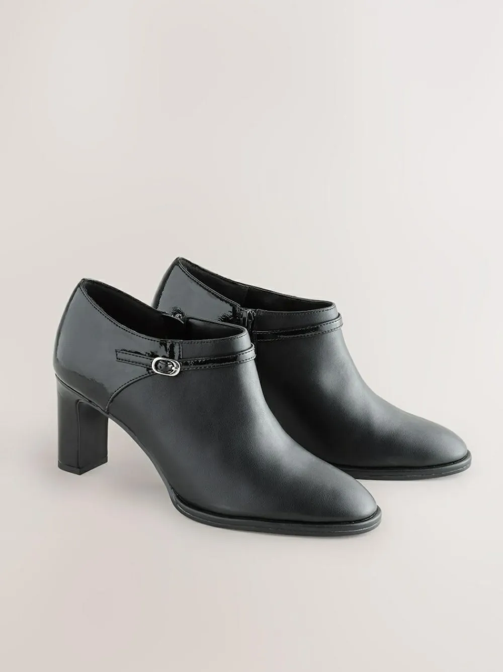 Best Next Black Forever Comfort® Round Toe Block Heel Buckle Detail Shoe Boots