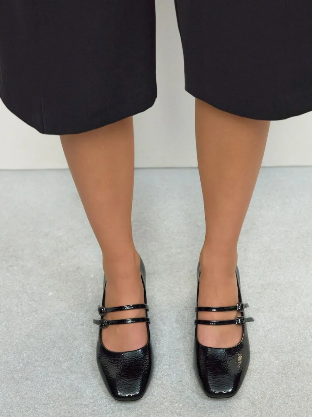 Next Forever Comfort® Round Toe Mary Jane Block Heels Black