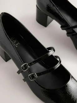 Next Forever Comfort® Round Toe Mary Jane Block Heels Black