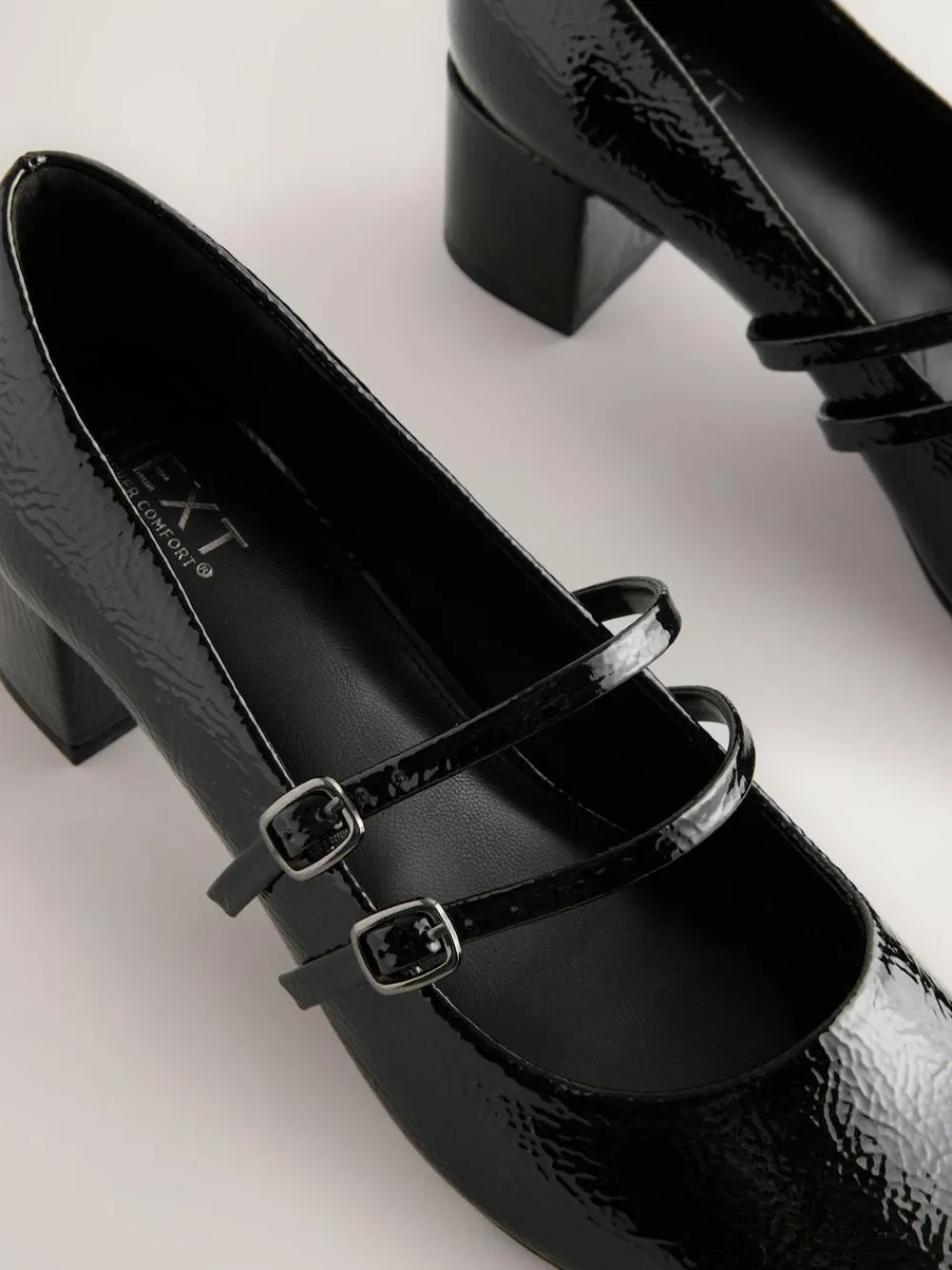 Next Forever Comfort® Round Toe Mary Jane Block Heels Black