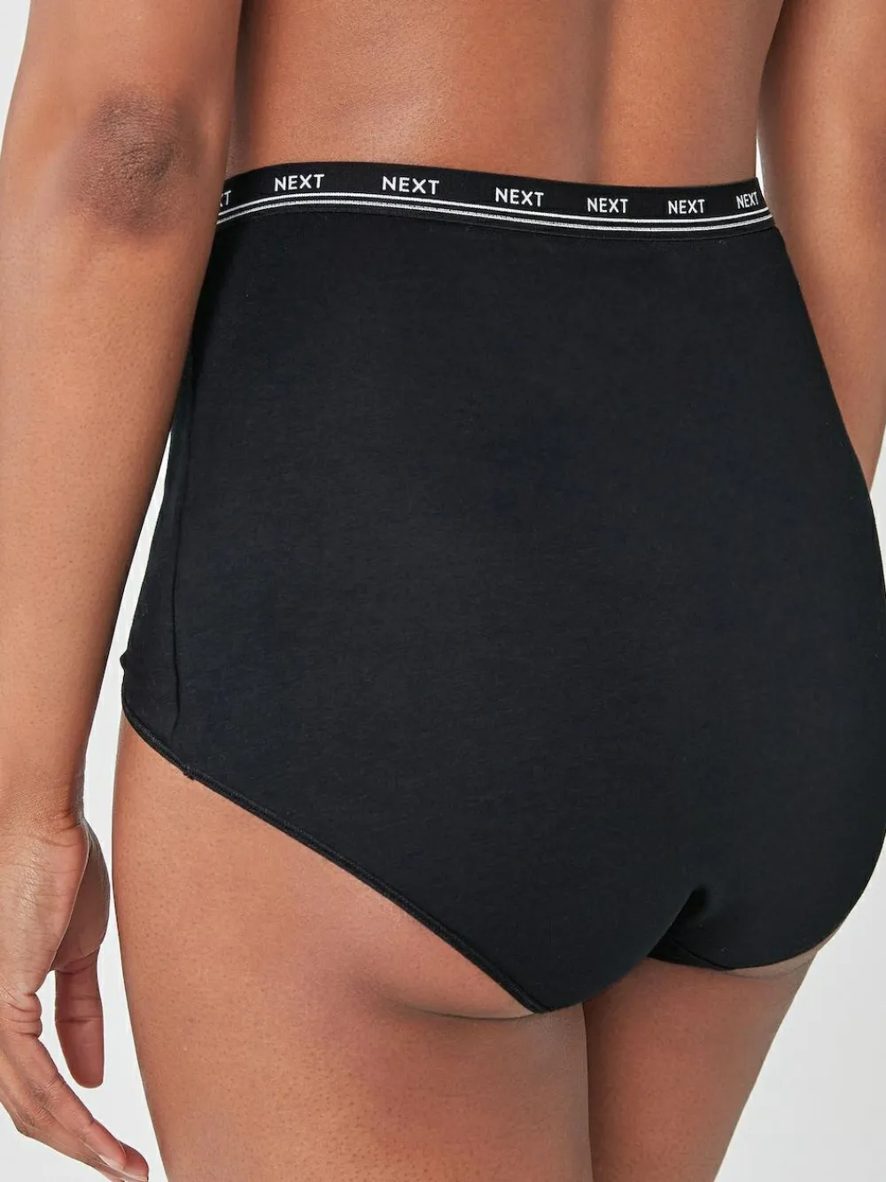Next Black Full Brief Cotton Logo Knickers 4 Pack^Women All Lingerie|Panties