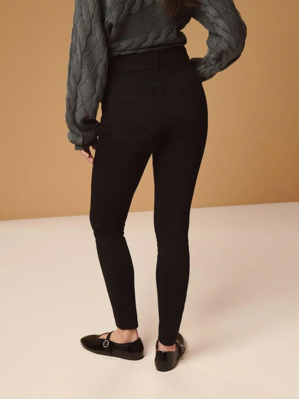 Online Next Black Full Length Jersey Denim Leggings