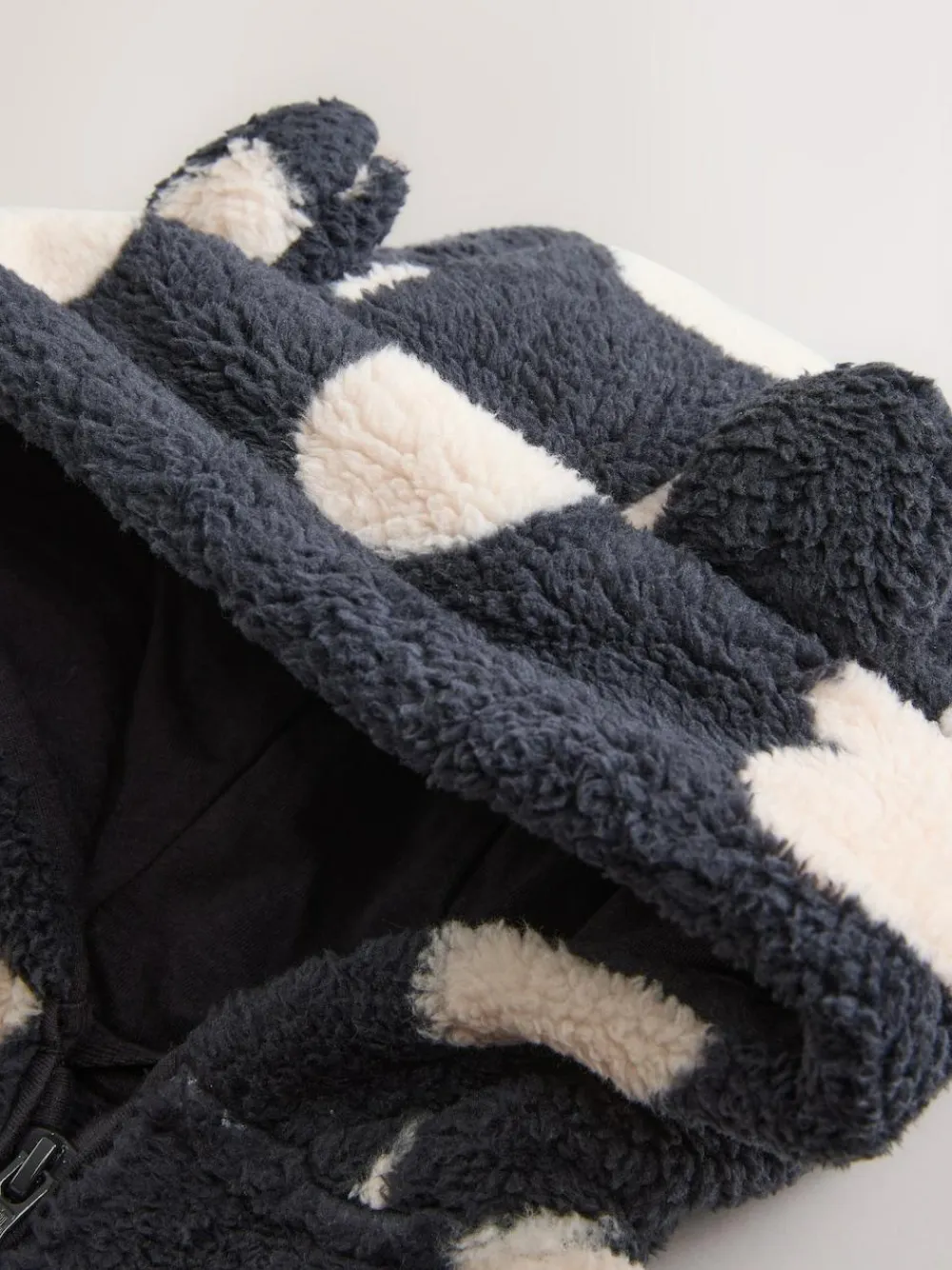 Discount Next Zip Through Fleece (3mths-7yrs) Black Heart Print