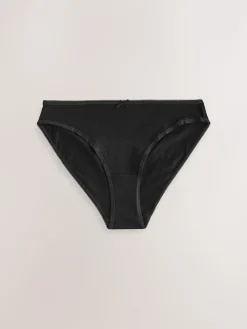 Hot Next Black High Leg Full Briefs Cotton Knickers 10 Pack