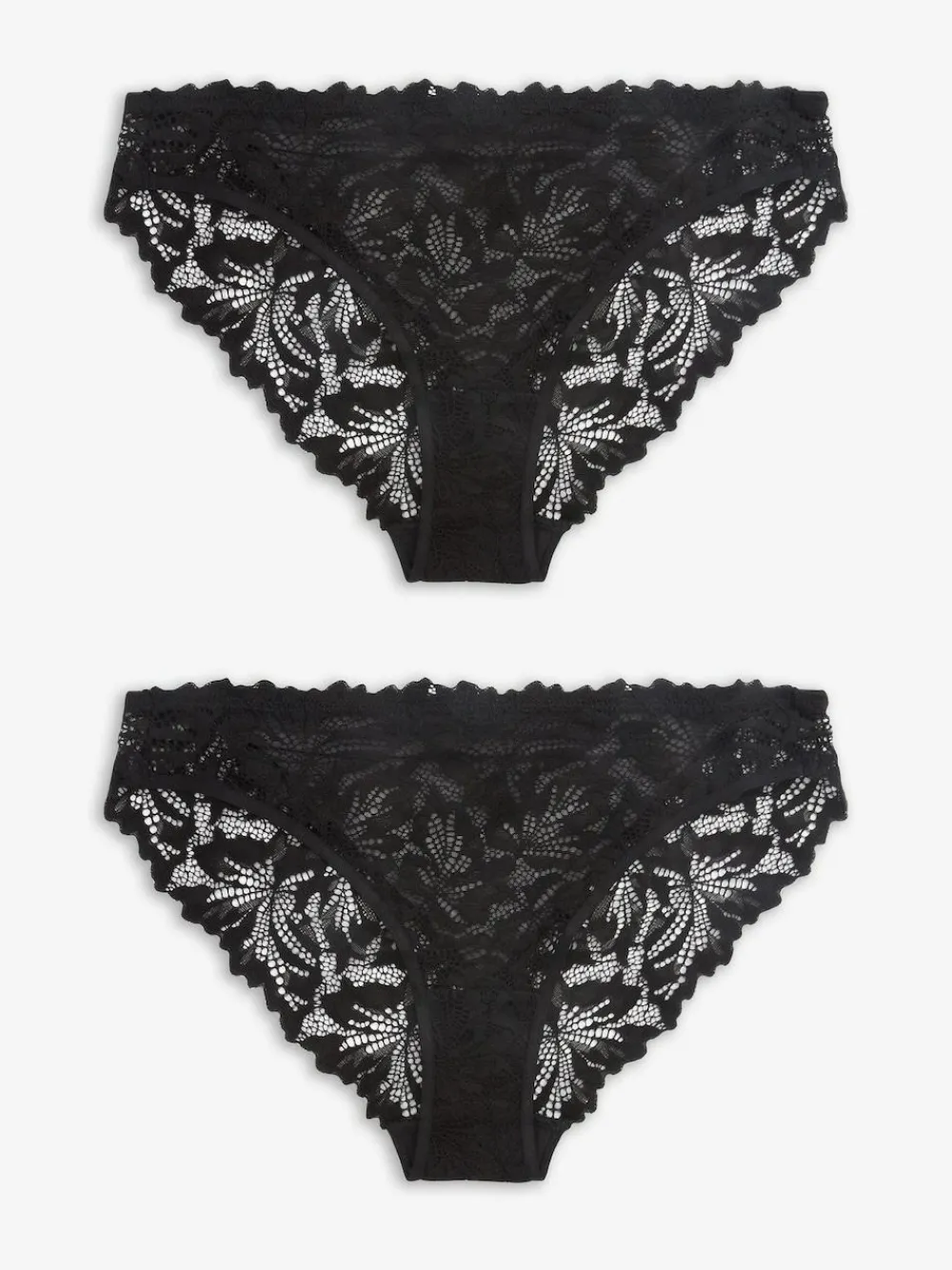 Next Black High Leg Ultimate Comfort Lace Knickers 2 Pack^Women Panties|All Lingerie