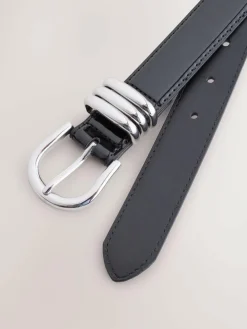Best Next High Shine Regular PU Belt Black