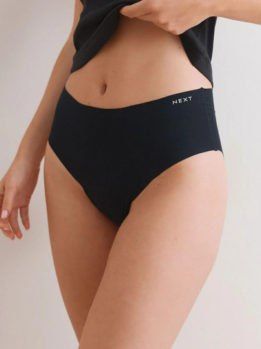 Next High Waist High Leg Cotton Rich No VPL Knickers 3 Pack^Women All Lingerie|Panties