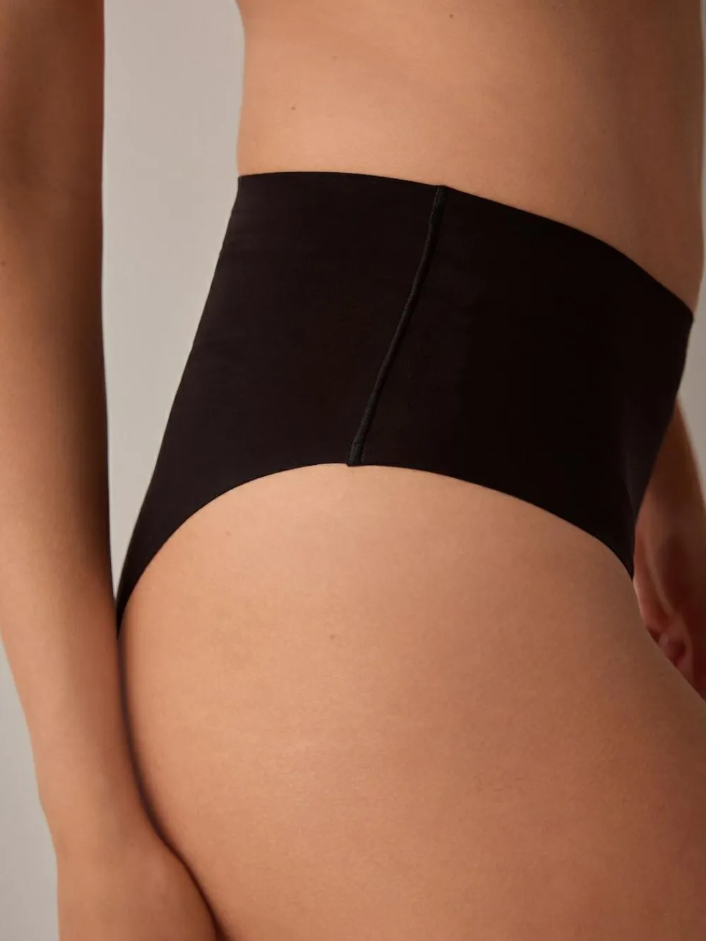 Next High Waist High Leg No VPL Comfort Knickers 3 Pack Black