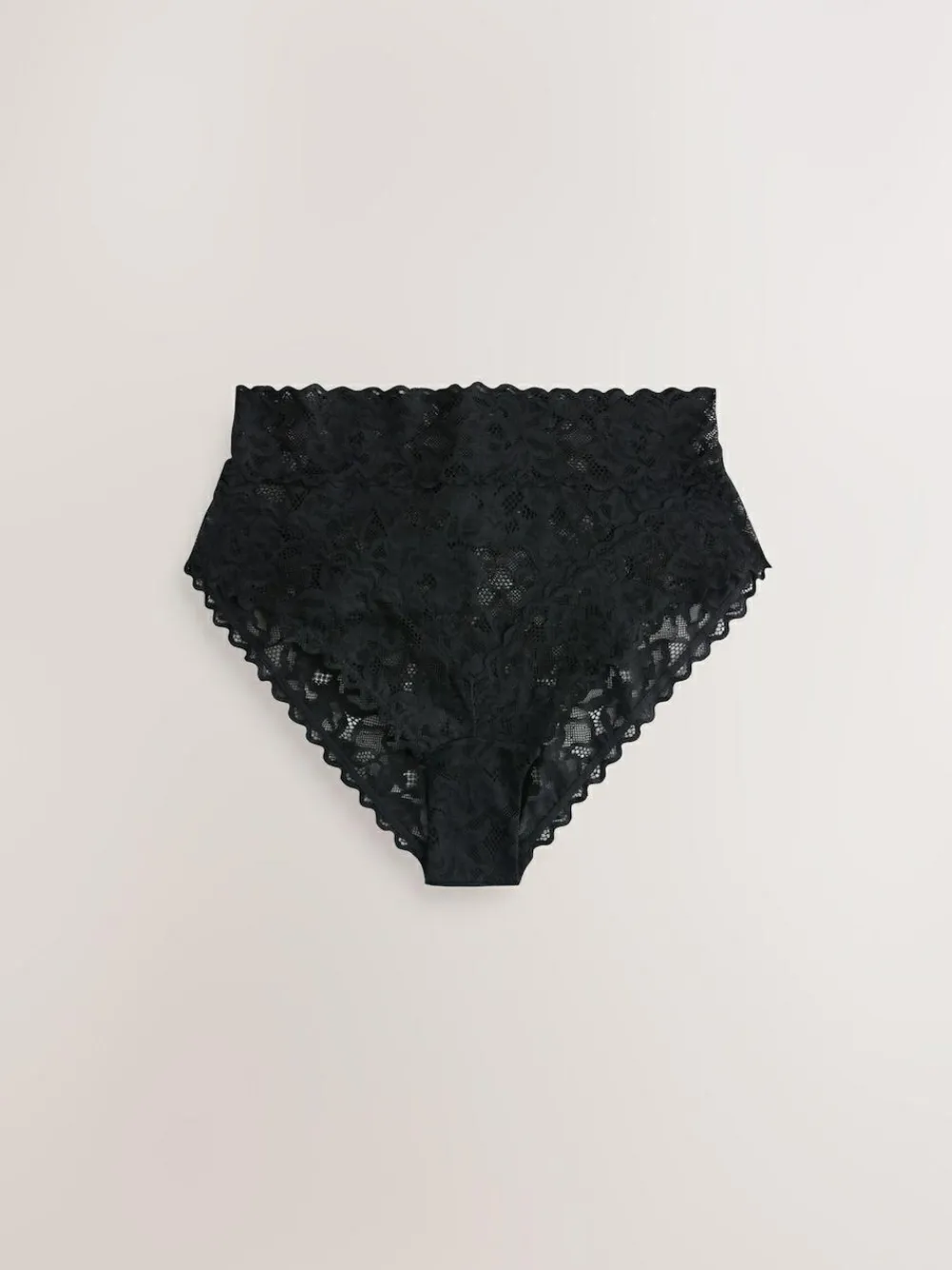 Clearance Next High Waist High Leg All Over Lace Knickers 3 Pack Black