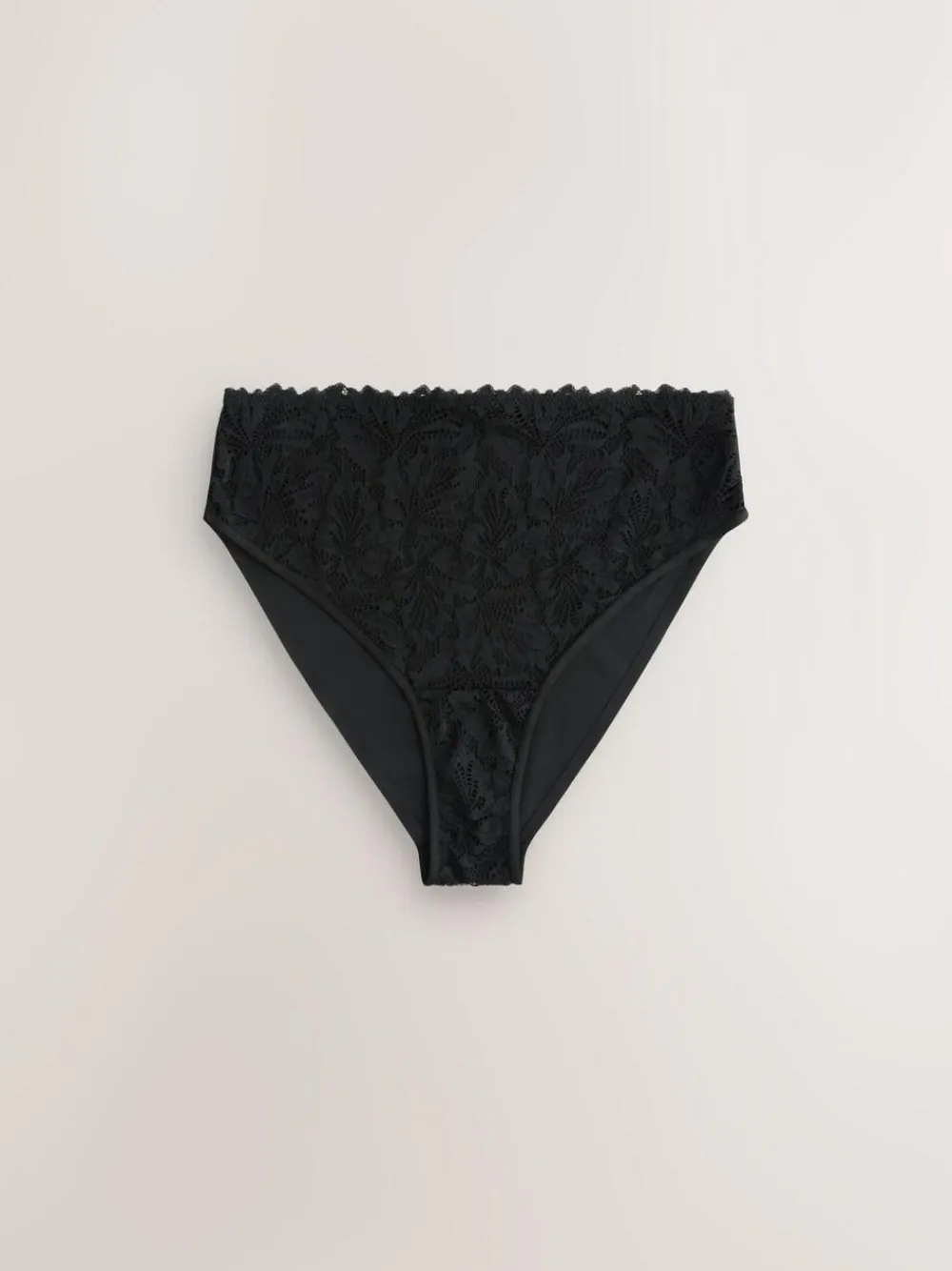 New Next High Waist High Leg Lace Front NVPL Knickers 3 Pack Black