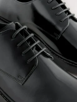 Outlet Next Hi-Shine Leather Derby Shoes Black