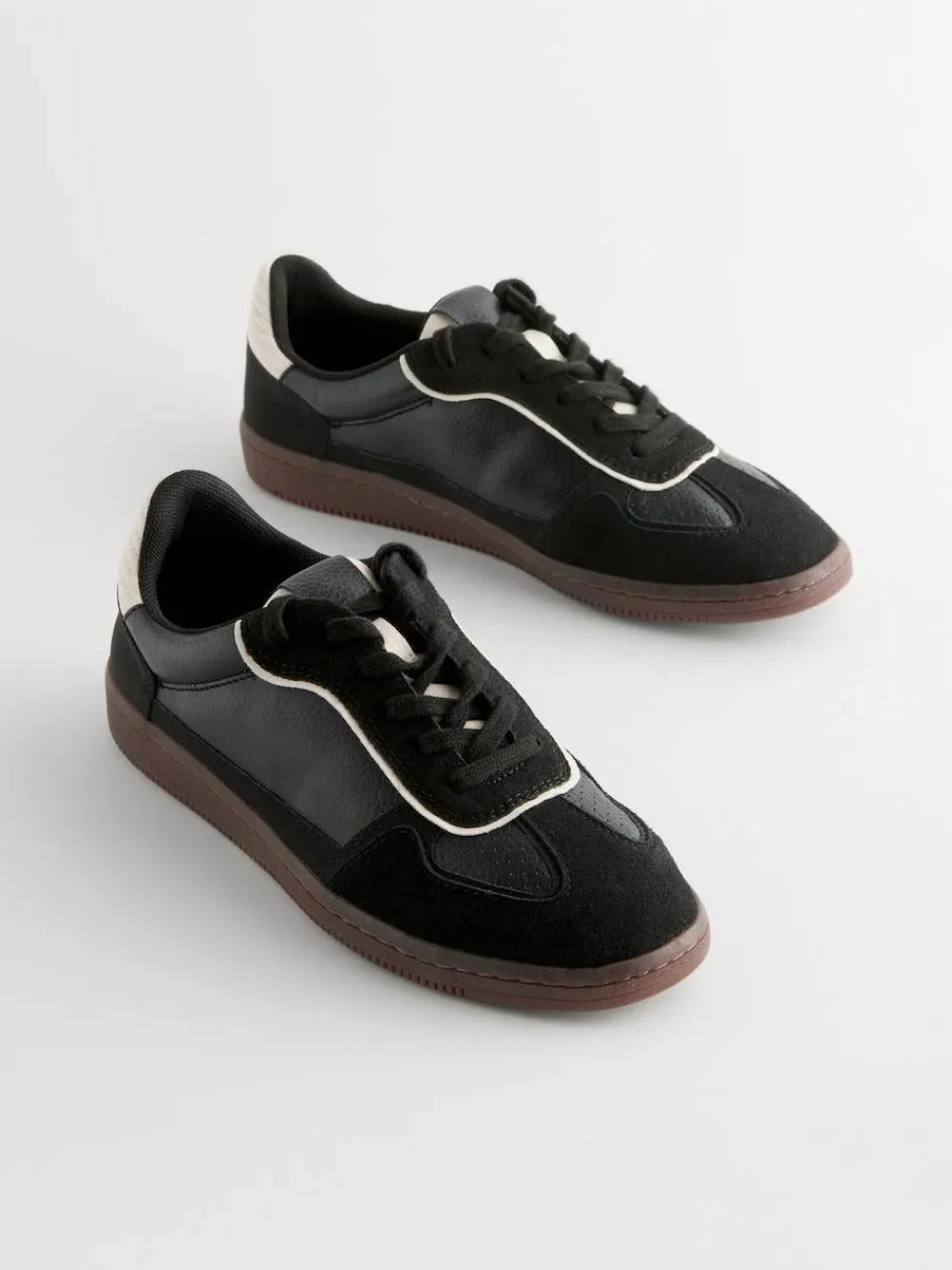 Next Black Lace-Up Trainers^Women Wide Fit & Extra Wide Fit|Sneakers