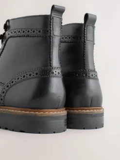 Discount Next Leather Brogue Boots Black