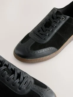 Discount Next Black Leather Brogue Lace Up Trainers