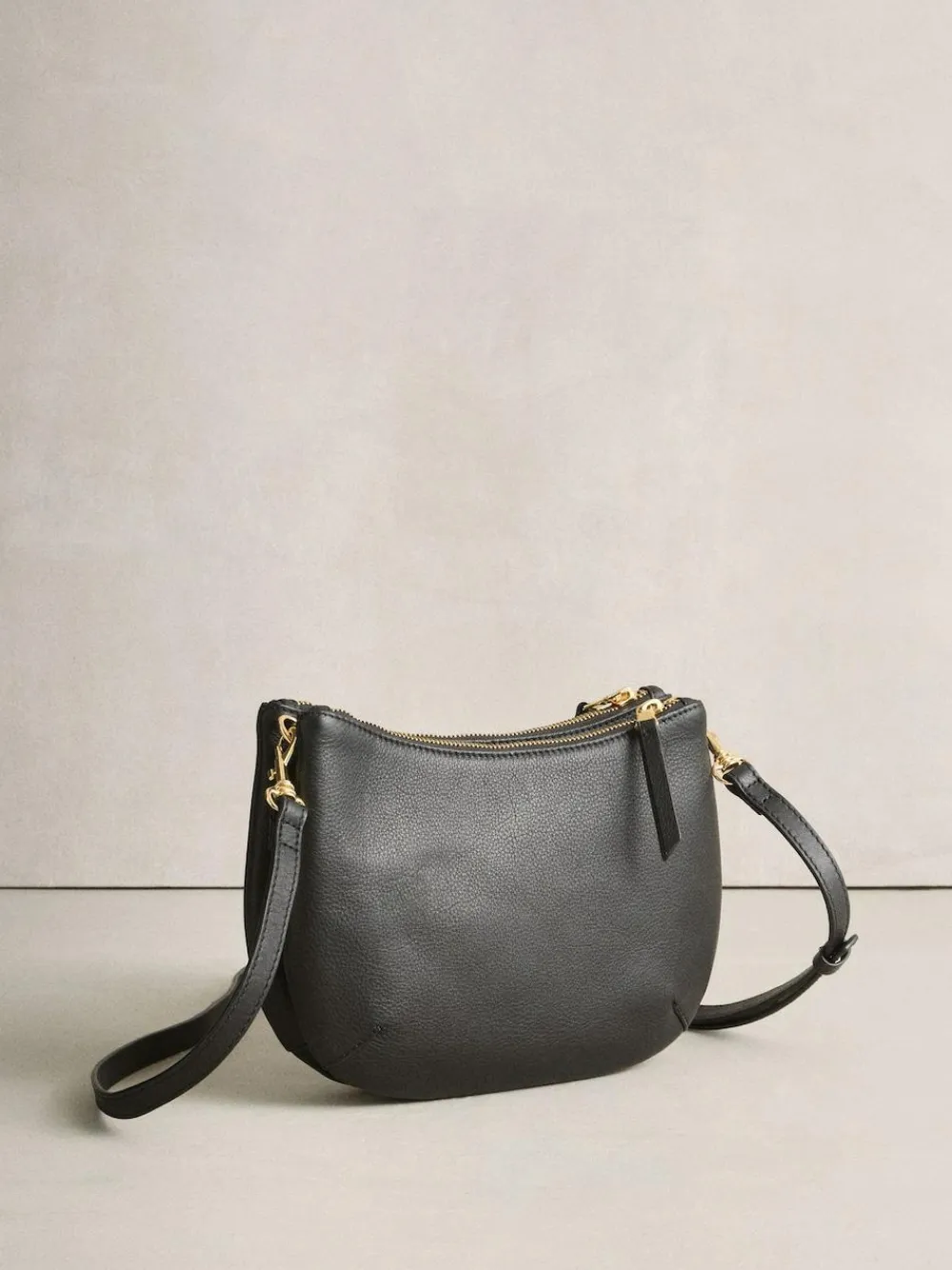 Clearance Next Leather Scoop Cross-Body Bag Black