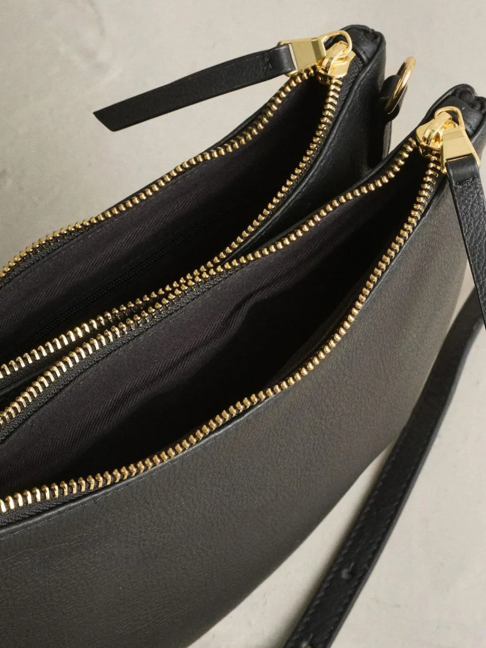 Clearance Next Leather Scoop Cross-Body Bag Black