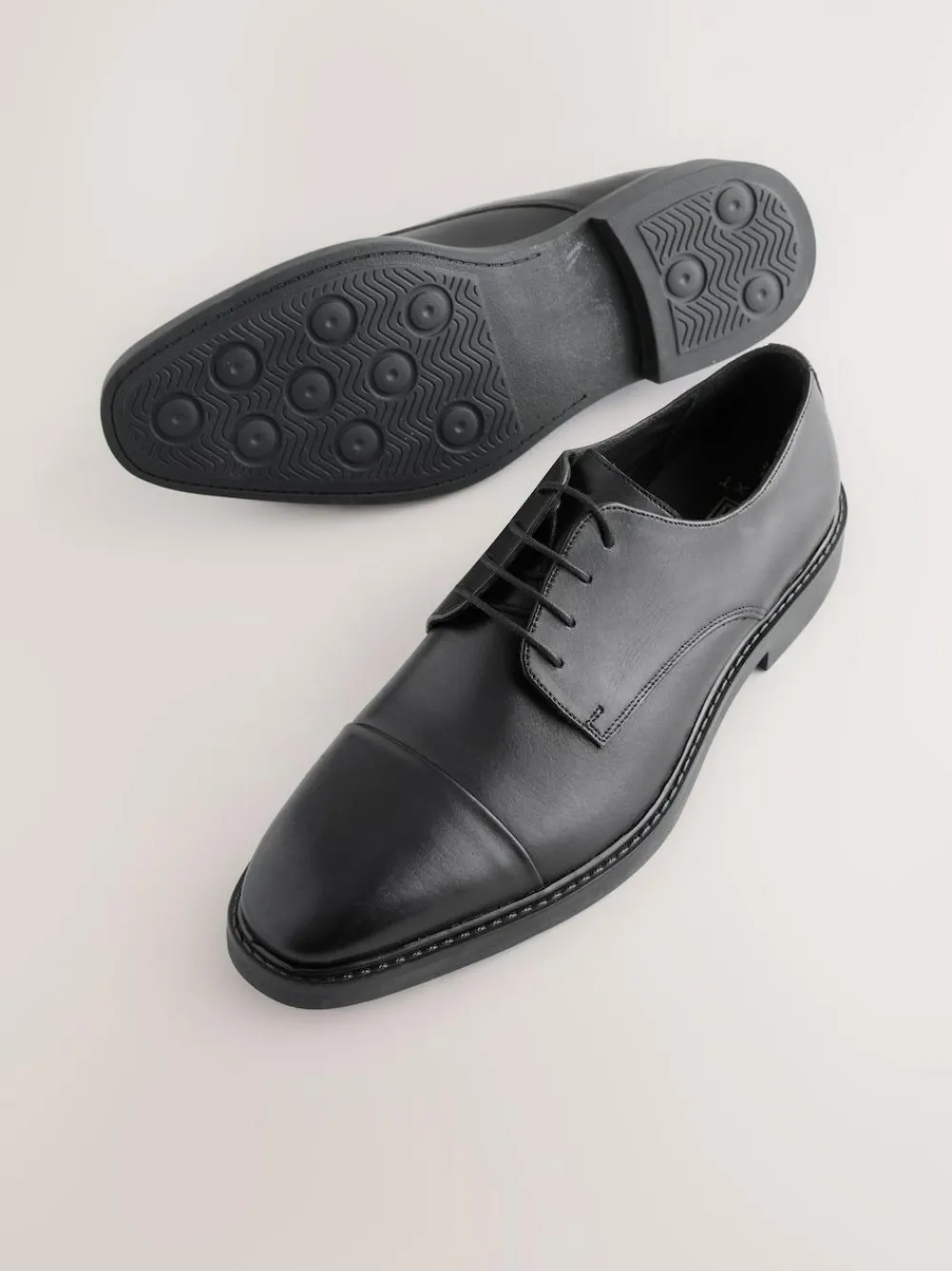 Hot Next Leather Toe Cap Shoes Black