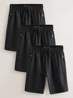 Hot Next Black Light Weight Sports Shorts 3 Pack (3-16yrs)