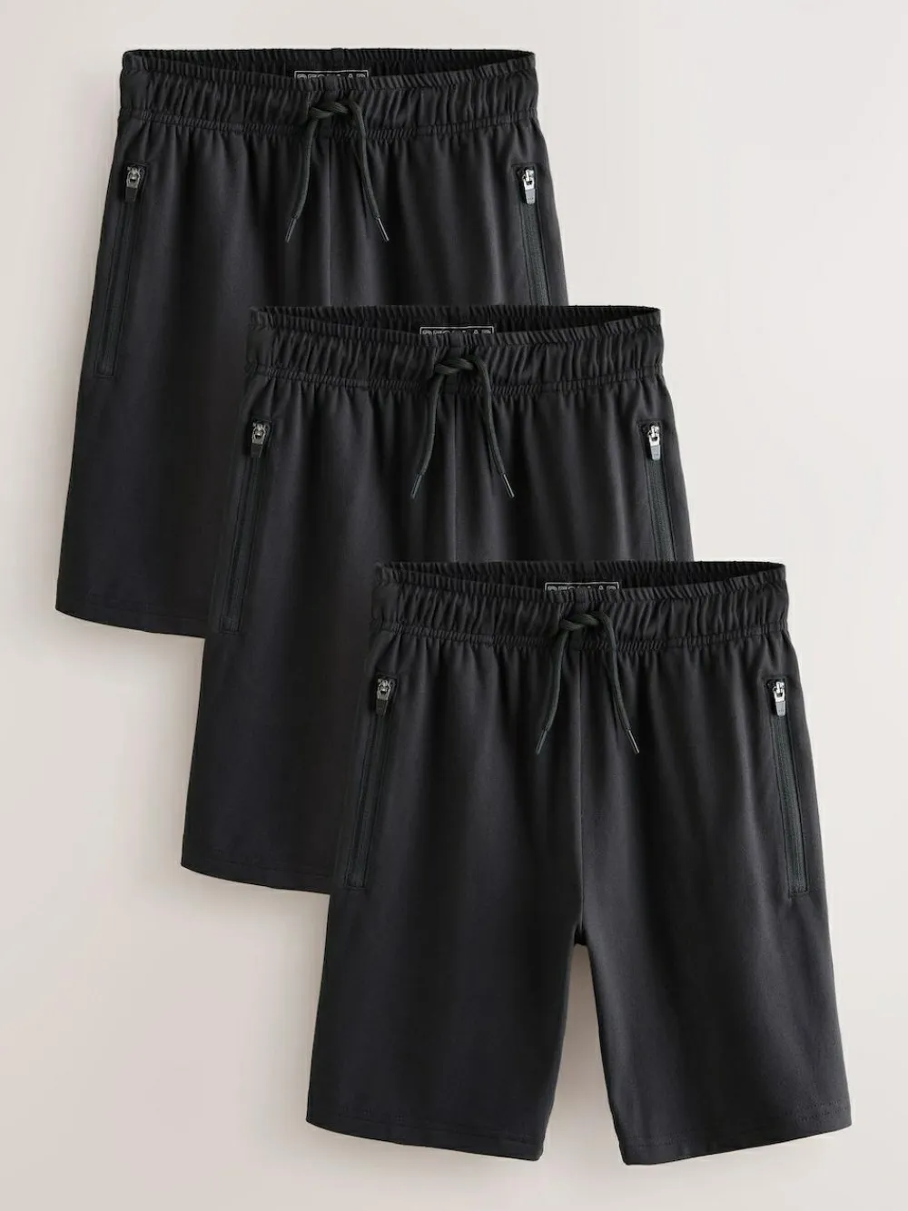Hot Next Black Light Weight Sports Shorts 3 Pack (3-16yrs)
