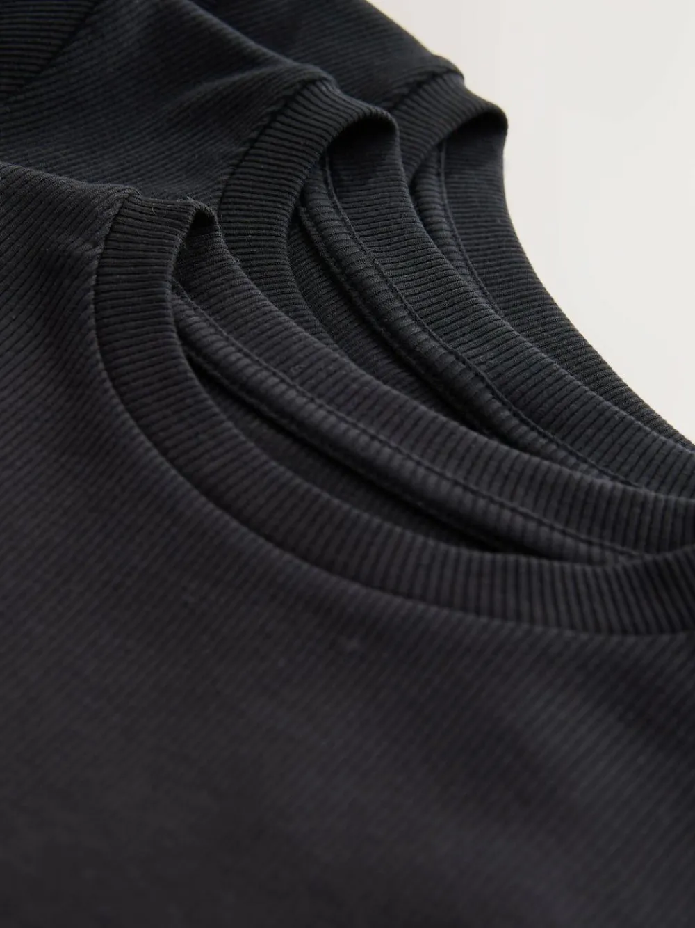 Best Next Black Long Sleeve Ribbed Tops 3 Pack (3-16yrs)