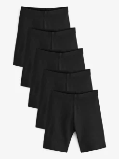 Sale Next Longer Length 5 Pack Cotton Rich Stretch Cycle Shorts (3-16yrs) Black
