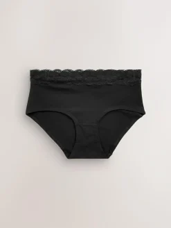 Next Midi Cotton Lace Knickers 4 Pack^Women Panties|All Lingerie