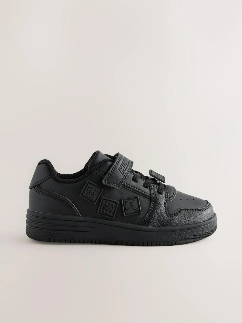 Outlet Next Black Minecraft School Touch Fastening Elastic Lace Shoes