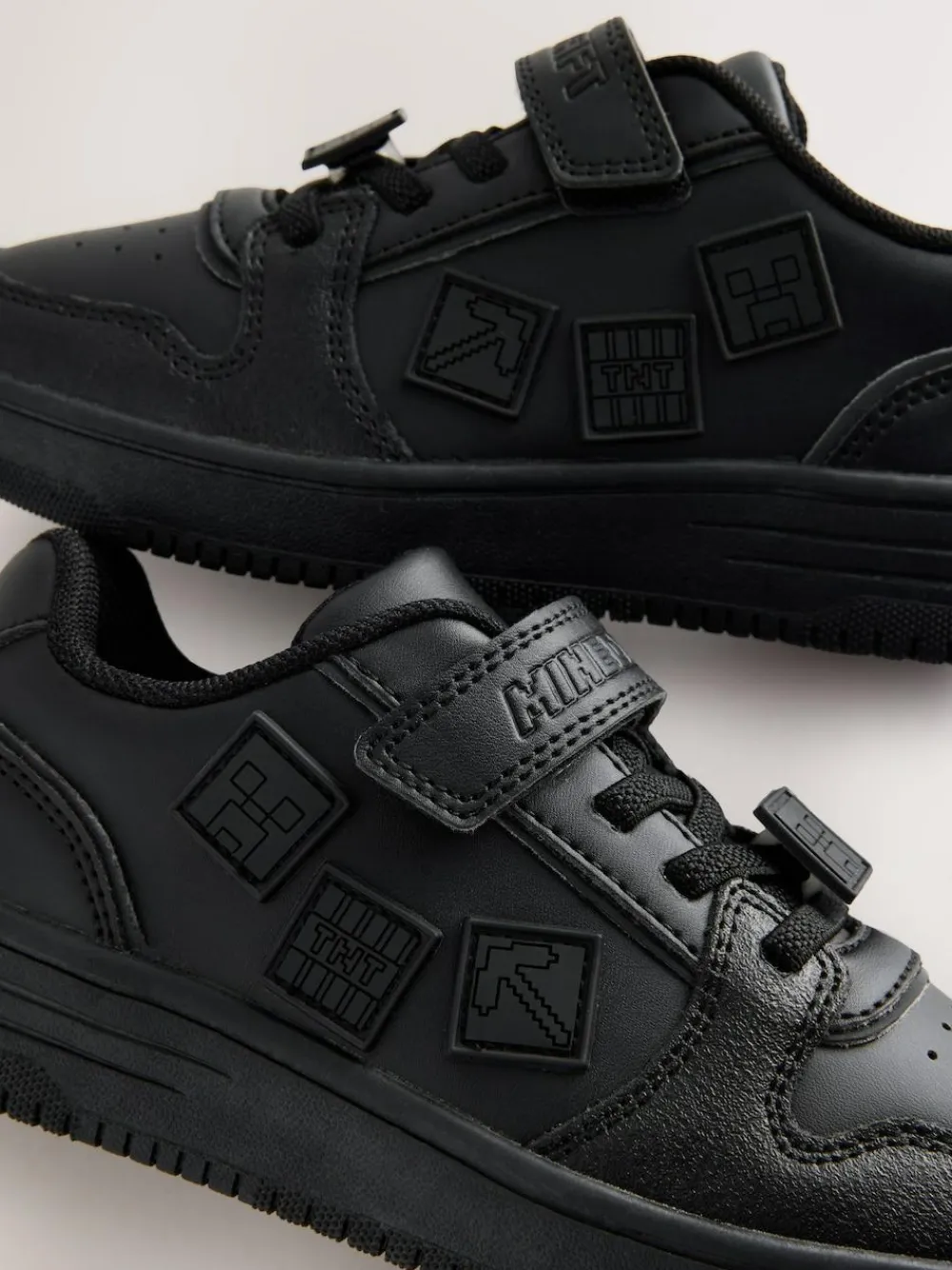 Outlet Next Black Minecraft School Touch Fastening Elastic Lace Shoes
