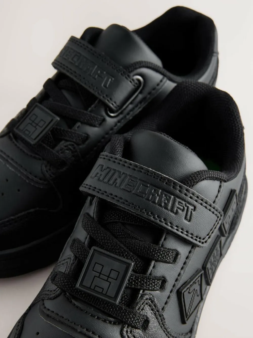 Outlet Next Black Minecraft School Touch Fastening Elastic Lace Shoes