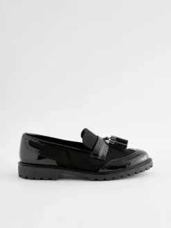 Next Standard/Wide Fit Tassel Detail Cleated Chunky Loafer Shoes^Women Wide Fit & Extra Wide Fit|Flats